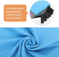Serviette de sport portable en microfibre tissée, personnalisable avec logo, impression multicolore, pour la gym et l'entraînement, avec bande élastique