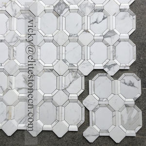 モダンデザイン3Dキューブモザイク多色天然大理石石タイルアパート用 - Product Image 3