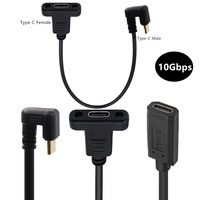 Pour montage sur panneau U forme Angle 20Gbps USB C mâle à femelle câble d'extension USB3.2