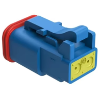 Conector de Cable Hembra de 2 Vías Original Amphenol AT06-2S-RD01BLU, Azul, IP67, Impermeable, Diámetro Reducido Sello # 16 Contactos