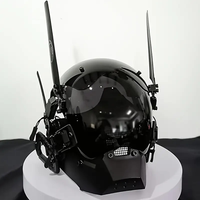 Masque intégral mécanique Cyberpunk Tech, casque noir style Mecha pour cosplay