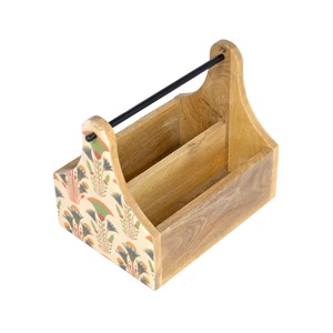 Double Tiers Wooden Beer <b>Crate</b> with Black Metal Handles Tabletop Bar Accessories for Beverage <b>Storage</b> Bottle Caddy Carrier - Product Image 5
