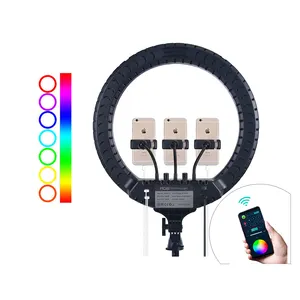 36/45/54 cm 14/18/21 inch RGB Led Ring Light Dimmable Selfie Ringlight Studio Live Professional photography fill light