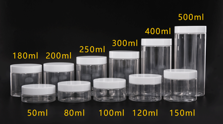 30g, 40g, 50g, 60g, tarro cosmético claro plástico de lujo de la crema de la mantequilla del cuerpo del maquillaje de 80g 100g 120g