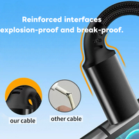 Cable de Carga Rápida USB Tipo-C de Nailon Trenzado de Alta Calidad, 6A, con Conductor de Cobre Puro para Teléfono Móvil, Computadora y Auriculares