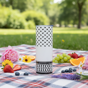 Vaso Personalizado con Logotipo e Ilustraciones Impresas con UV, Diseño Palestino Kuffiyeh, Regalo Personalizado - Product Image 5