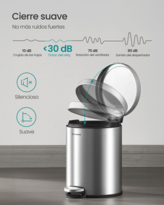 <span class=keywords><strong>Poubelle</strong></span> de toilette <span class=keywords><strong>SONGMICS</strong></span> 6L à fermeture douce avec seau intérieur en plastique amovible, <span class=keywords><strong>poubelle</strong></span> silencieuse en acier inoxydable de 6 litres avec couvercle - Product Image 4