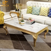 Table basse moderne en métal de forme carrée avec options personnalisables pour salon et chambre à coucher