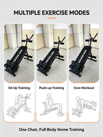Appareil d'exercice abdominal pliable en métal, banc multifonctionnel réglable pour sit-ups et pompes, durable, stable, entraînement personnalisé, musculation