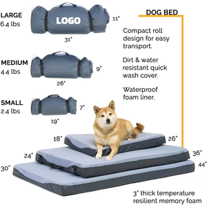 Cama de perro de camping personalizada al por mayor de alta calidad impermeable resistente a la suciedad y al agua camas de espuma de memoria de lujo para perros al aire libre - Product Image 2
