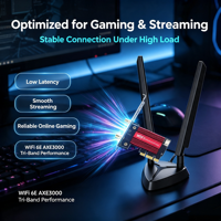 Adaptateur sans fil PCIe AXE3000 Pro WiFi 6E Tri-bande 2,4 GHz 5 GHz 6 GHz pour ordinateur de bureau