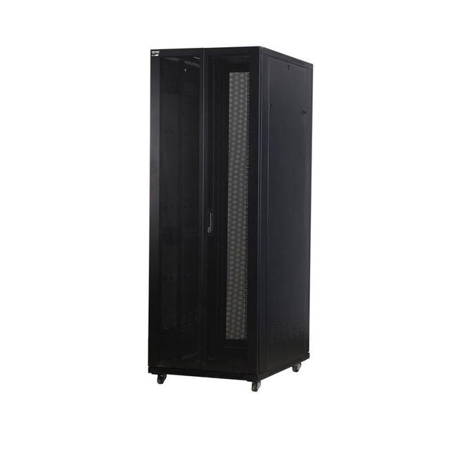 19-Inch Perforated Vented Front & Rear Door 42U Server Racks Network Cabinets with Top & Bottom Cooling Fans & Cable Entry