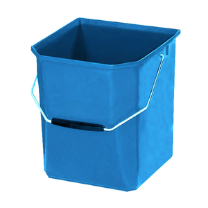 Seau carré en plastique bleu 25 L avec poignée pour le nettoyage et le rangement - Product Image 2