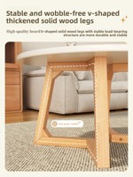 Table à thé, salon, petit mobilier domestique, balcon, table à thé, nouvelle table circulaire haut de gamme pour maison de location, table à pieds en bois massif