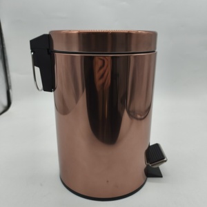 Vendita diretta in fabbrica elegante rotondo Vintage in bronzo rosso pattumiera pattumiera per bagno in cucina - Product Image 5