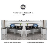 Bureau de réception commercial moderne en forme de L pour hôtel, école, hôpital, bureau - Matériel HDF avec tiroirs et serrure