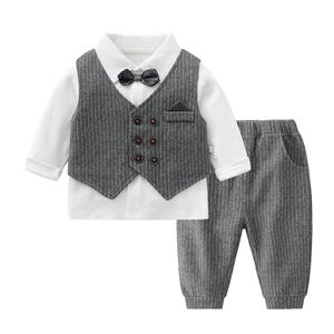 Printemps et automne bébé <span class=keywords><strong>costume</strong></span> solide 100 jours vieux Gentleman bébé garçon costumes pour <span class=keywords><strong>mariage</strong></span> à manches longues bébé costumes - Product Image 6