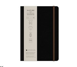 कॉफी ग्राउंड फैब्रिक + 1.25 मिमी कार्डबोर्ड गोल कोने इलास्टिक बैंड के मामले को बाध्यकारी अनुकूलन योग्य पत्रिका पुनर्नवीनीकरण नोटबुक - Product Image 1