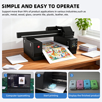 Machine d'impression UV industrielle 6050 avec nettoyage automatique des têtes, CMYK, blanc, vernis pour souvenirs, panneaux de bois, plaques métalliques, cartes PVC