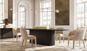 Silla lateral de comedor de tela Blair totalmente tapizada a mano con elegancia a medida de diseño belga OEM Sassanid - Product Image 5