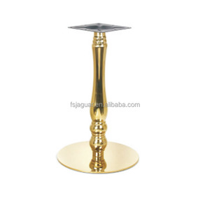 <span class=keywords><strong>Base</strong></span> per Tavolo a Piedistallo Singolo in Acciaio Inox Dorato, Colonna Intagliata Retrò con Piastra Rotonda per Tavoli da Ristorante e Caffè - Product Image 1