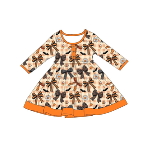 Wholesale <b>Baby</b> Girls <b>Halloween</b> Print Long Sleeve Romper Dress Pants <b>Outfit</b> Cute Autumn Clothing <b>for</b> Toddlers - Product Image 4