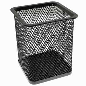 <b>Office</b> Desktop Wire Metal Mesh Black square Cup Bin Desk Pen Pencil Holder Organizer <b>Office</b> Desk Pencil Holder - Product Image 1
