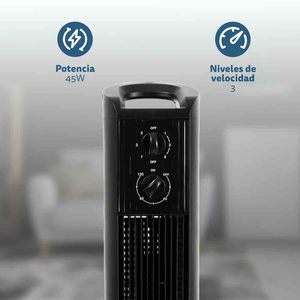 Ventilatore a torre 81 cm, 3 velocità, 45 W, nero, oscillante, circolatore d'aria - Product Image 5