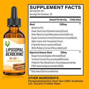 Complexe Liposomal de Berbérine 12-en-1 en Gouttes Liquides avec Prébiotiques pour l'Équilibre Métabolique et la Santé Digestive – Complément Liquide - Product Image 2