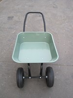 Chariot de jardin à 2 roues, chariot à benne basculante avec poignée et roues larges de 10 pouces, chariot utilitaire de jardin facile à charger
