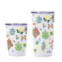 Coffrets cadeaux de style bohème campagnard à motifs floraux, faible MOQ, bouteille isotherme/tasse/mug en acier inoxydable à double paroi