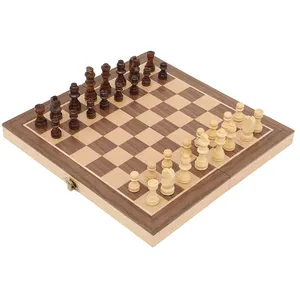 custom personalized wood carved chess games set for outdoor and indoor