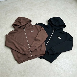 Sweat-shirts à capuche surdimensionnés en coton de haute qualité, brodés, à épaules tombantes, pour hommes - Product Image 1