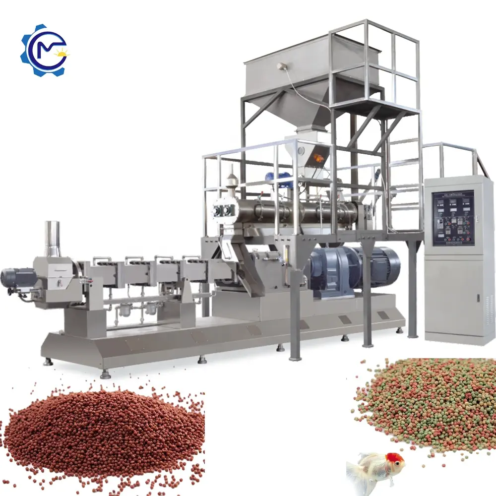 Aquatic tropical floating sinking fish catfish feed extrusion processing machinery plant