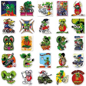 50pcs Usine Ventes Directes Décoratif Ordinateur Portable Planche À Roulettes Bagages De Voiture Autocollants Film D'animation Rat <span class=keywords><strong>Fink</strong></span> Autocollants - Product Image 3