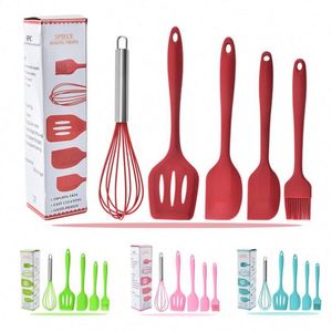 Non Stick <b>Silicone</b> Bakeware Set 5 Pcs Heat Resistant <b>Silicone</b> Spatula Utensil Cooking Mixing Kitchen Baking <b>Tools</b> Set - Product Image 3