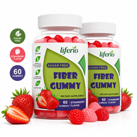 Gummies à mâcher à la fibre, saveur fraise, sans sucre, complément alimentaire pour soutenir la santé intestinale, marque distributeur, en vrac, directement de l'usine