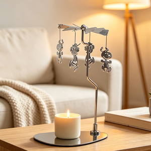 Lampu Lilin Gantung Bentuk Anjing, Hiasan Tempat Lilin Logam dengan Alas Baja Tahan Karat, Promo Hot Sale - Product Image 3