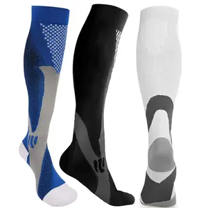 Оптовая продажа, Спортивные Компрессионные чулки, носки для бега, гольфы до колена, футбольные носки