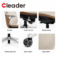 Chaise de bureau exécutive en cuir ergonomique à dossier en S, avec contrôle de la position, dossier haut, grande inclinaison et tension réglable, pour cadre dirigeant