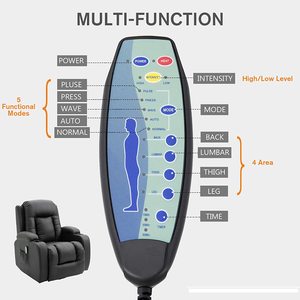 Sillón Reclinable Moderno VANBOW con 8 Puntos de Calor y Movimiento Extensible para Sala de Estar, Cuero Sintético 1292, Sillón Reclinable de Cuero 1292 - Product Image 4