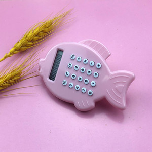 Mini Fish Shape Calculator 8 Digits ABS Material Portable Keychain Macaron Color Korean Style Fashionable Pocket Size - Product Image 2