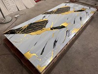 Panneaux muraux décoratifs en PVC imperméables, ignifuges, résistants aux rayures, autocollants, avec revêtement UV, alternative au marbre, très vendus