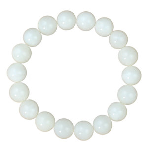 White Beaded <b>Bracelet</b> Round <b>Ball</b> Shape Women's Jewelry Gift For Mother Valentine's Day - Product Image 4