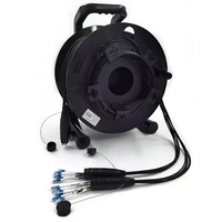 Bobine de câble à fibre optique tactique blindée rétractable portable 100M 150M pour diffusion en direct