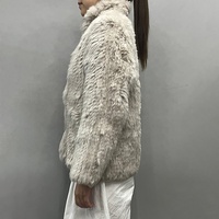 Veste en fourrure de lapin véritable courte pour femme de haute qualité Jancoco, col montant en fourrure moelleuse personnalisé, manteau en fourrure pour l'hiver