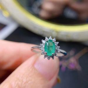 925 Sterling Silver Wedding Rings Set <span class=keywords><strong>Darry</strong></span> Plated Fine Big Últimas Flor Natural Esmeralda Oval Cut Diamante Clássico para Festa - Product Image 5