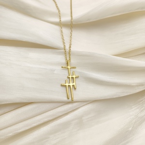 316 L Acero inoxidable Fiel Luz Tres Cruz Collar <span class=keywords><strong>Esperanza</strong></span> en Cristo Tres Cruz Joyería Delicado Collar diseñado - Product Image 6