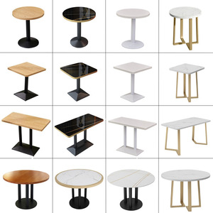 Tables et chaises carrées de luxe modernes pour restaurant, ensemble pour salon, meubles en métal et bois - Product Image 3