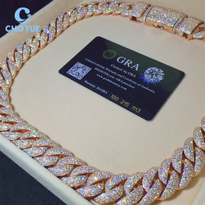 VVS Moissanite Diamond 18MM <b>Iced</b> <b>Out</b> Cuban Link <b>Chain</b> Buss Down Hip Hop 925 Sterling Silver Hip Hop Jewelry Necklace - Product Image 4